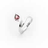 Dámsky prsteň s prírodným ružovým turmalínom v bielom zlate Au 585/000